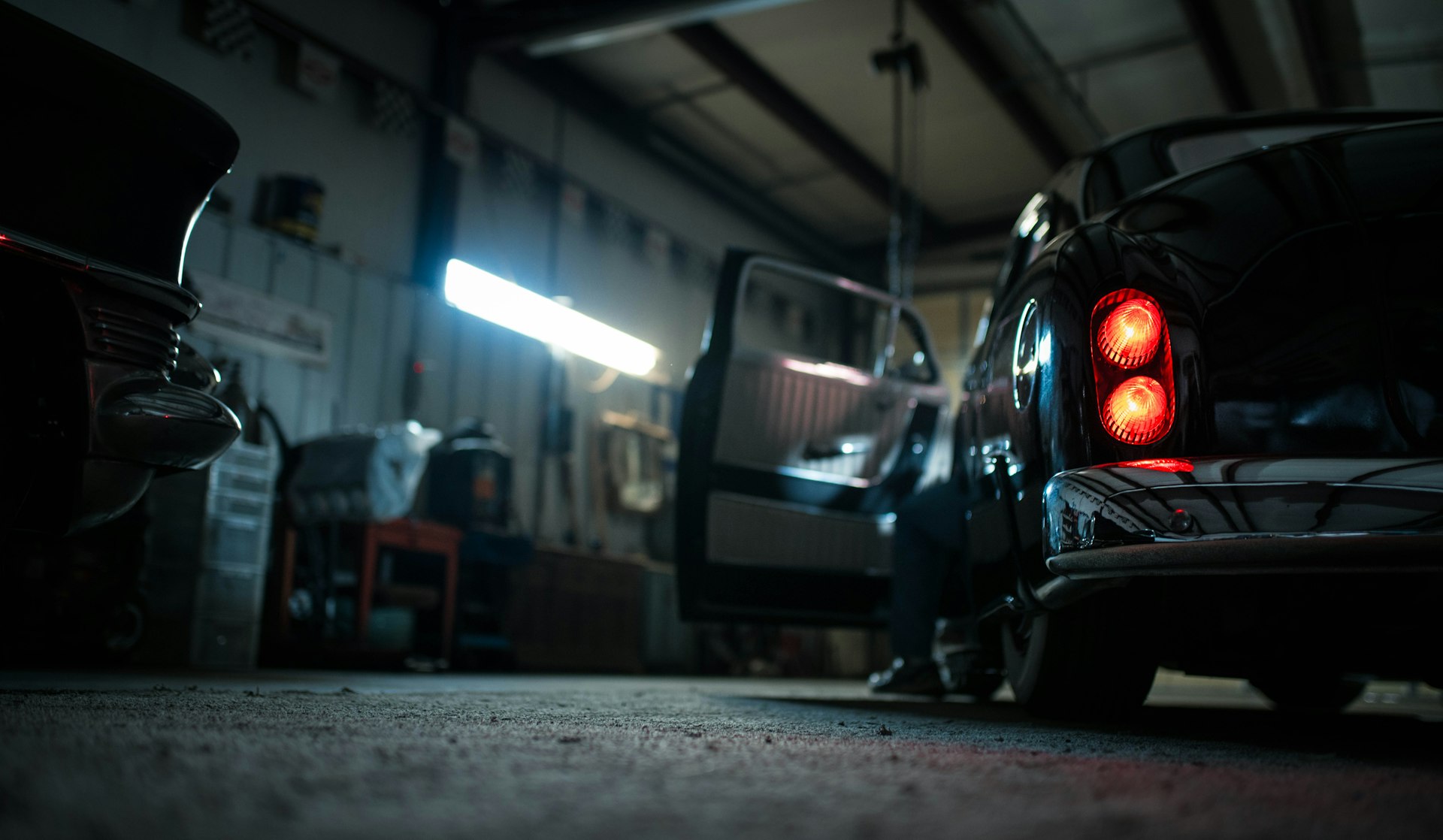 A vehicle being serviced in the Capital Drive Motors garage